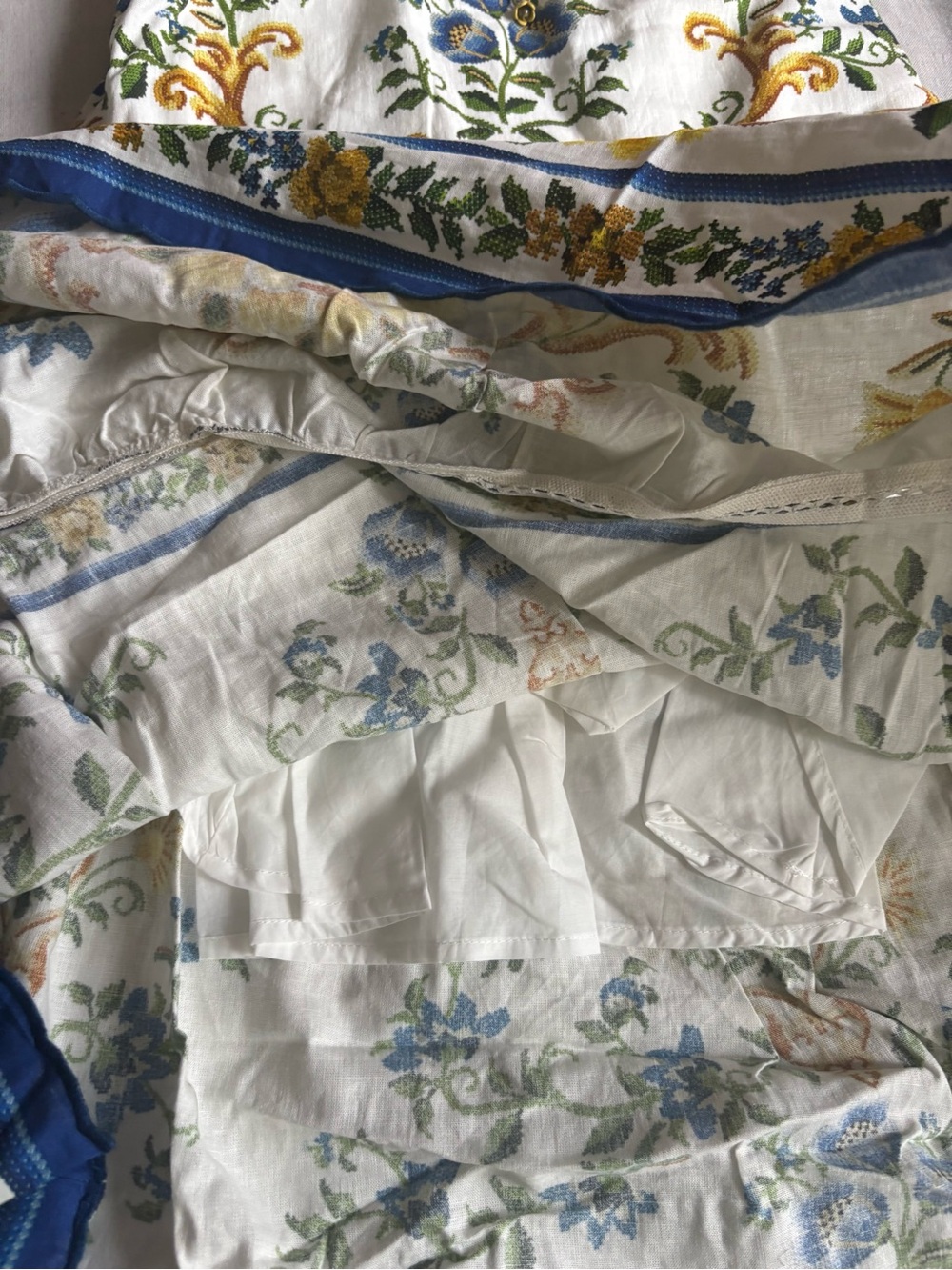 NWT Farm Rio Emily Floral Tapestry Off White Linen Blend Maxi Dress S - Picture 8 of 10